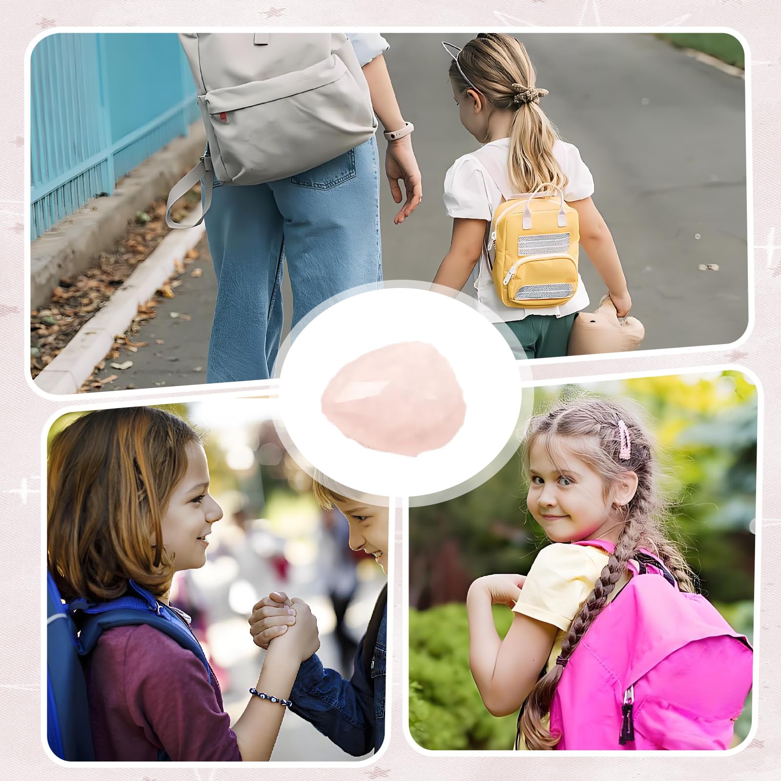 Mutstein Portafortuna Bambini Inizio Scuola 2025 Ragazza Regalo Scatola Rosa Con Biglietto