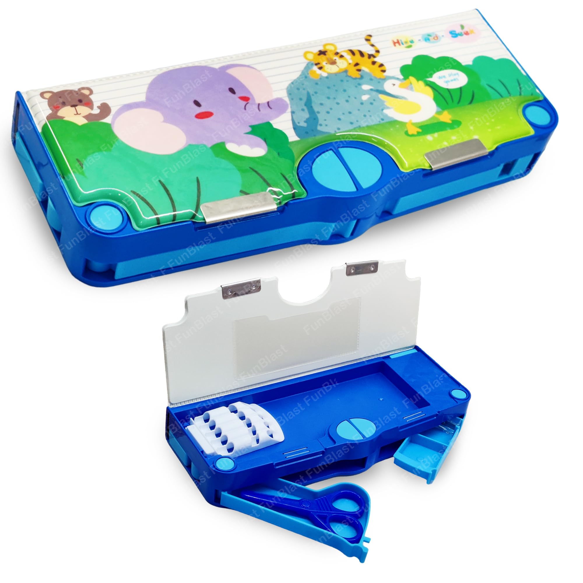 FunBlast Plastic Magnetic Stylish Multicolor Pencil Case With Sharpener - Pencil Box For Kids, Stationary Organizer Pencil Box (Random Print) (B09MLRKMT3) Amazon Price History, Amazon Price Tracker