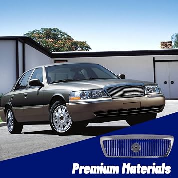 Replacement Parts Front Grille Grill Assembly With Chrome Shell With Chrome Insert Compatible With Mercury Grand Marquis 2003 2004 2005