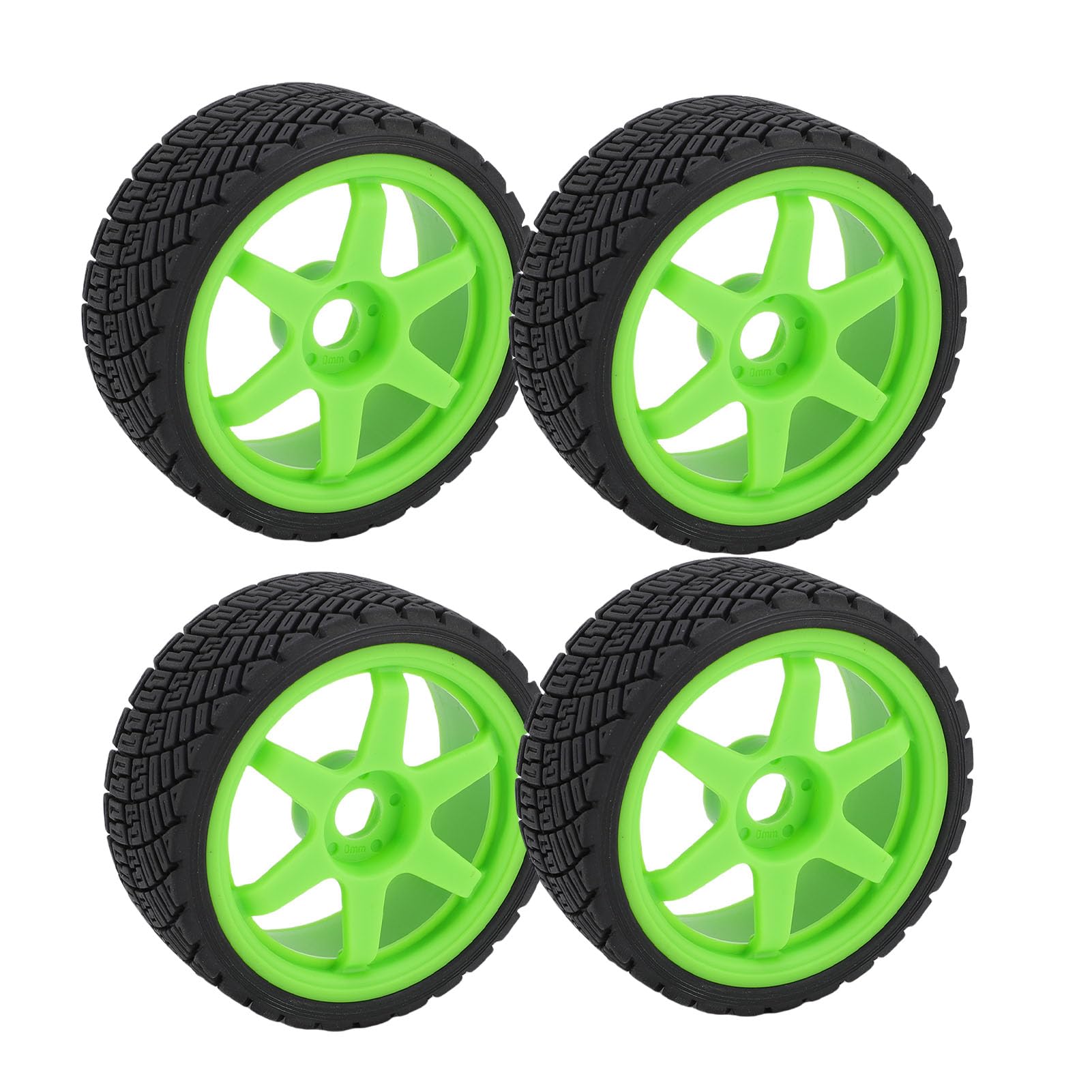 POENVFPO 4PCS 17 Mm RC Rally Racing Opony, Modne Opony z Tworzywa Sztucznego Wymiany Kółek (GREEN)
