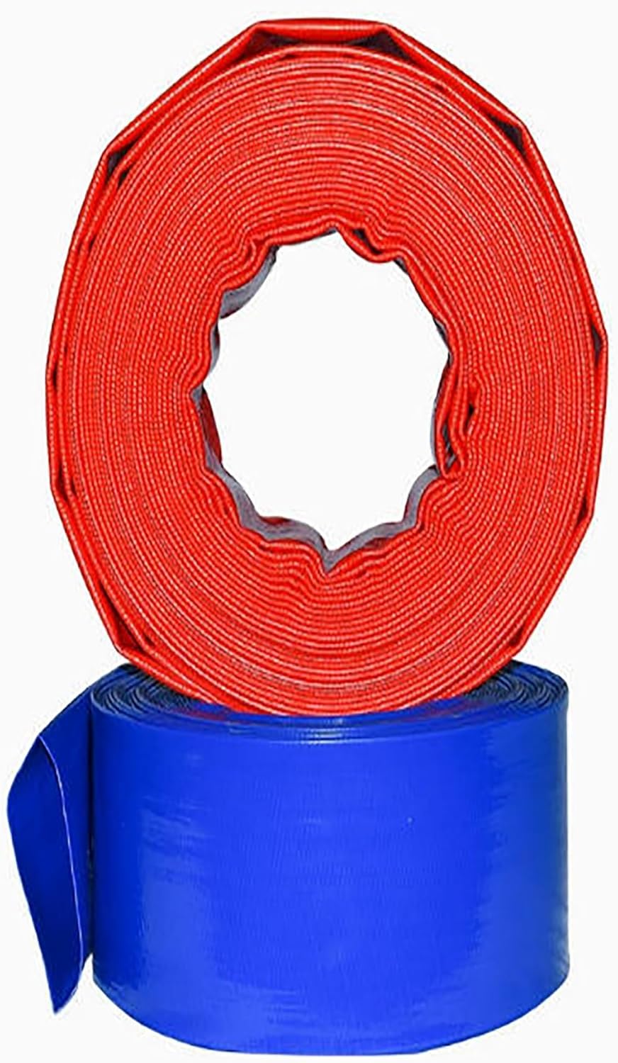 Heavy-Duty PVC Coated Flexible Water Hose, High Pressure, Abrasion Resistant for Agricultural Irrigation, Landscaping & Industrial Use(Blue,ID 15.2 Centimeter)