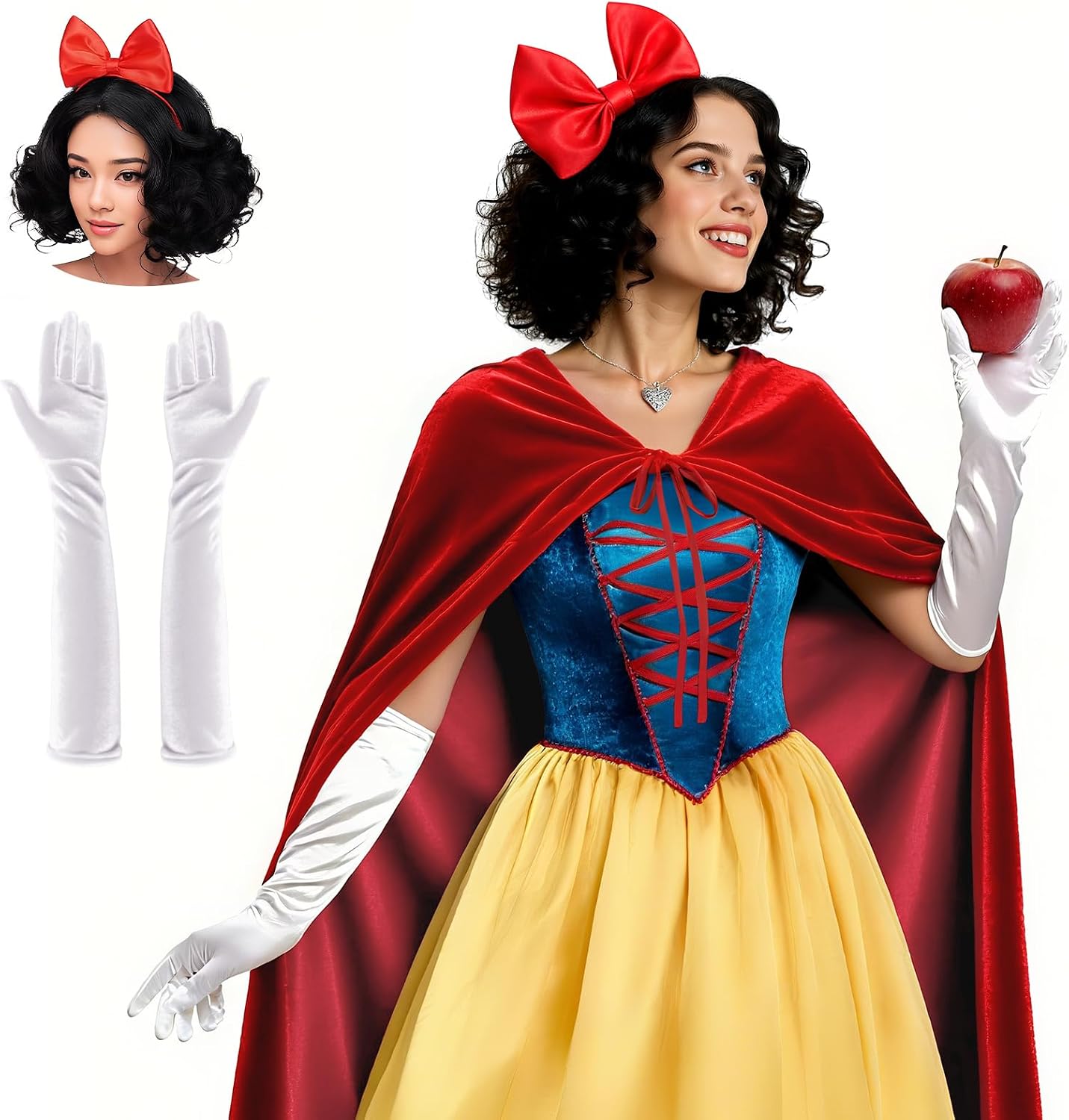 Set De Accesorios De Disfraz De Reina Para Mujeres – Diadema, Guantes Largos Y Flor De Rosa, Ideal Para Princesa, Halloween Y Fiestas Temáticas