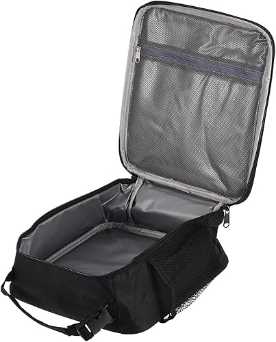 Miniatura 5 de PATIKIL Lonchera aislada, lonchera impermeable con bolsillosasa, bolsa de almuerzo portátil para oficina, trabajo, picnic al aire libre, color negro