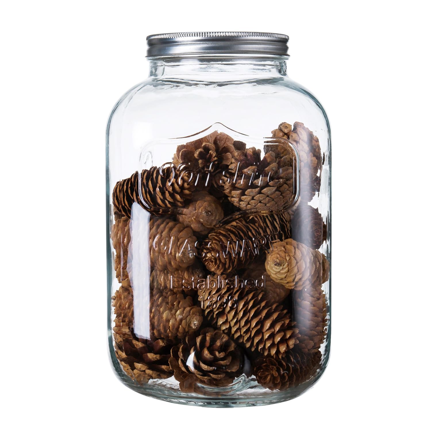 2 gallon mason jar with lid, large glass jar with wide mouth, big glass mason jar for kitchen, extra large canning jars, 8 liter glass containers for food storage candy & kitchen essentials