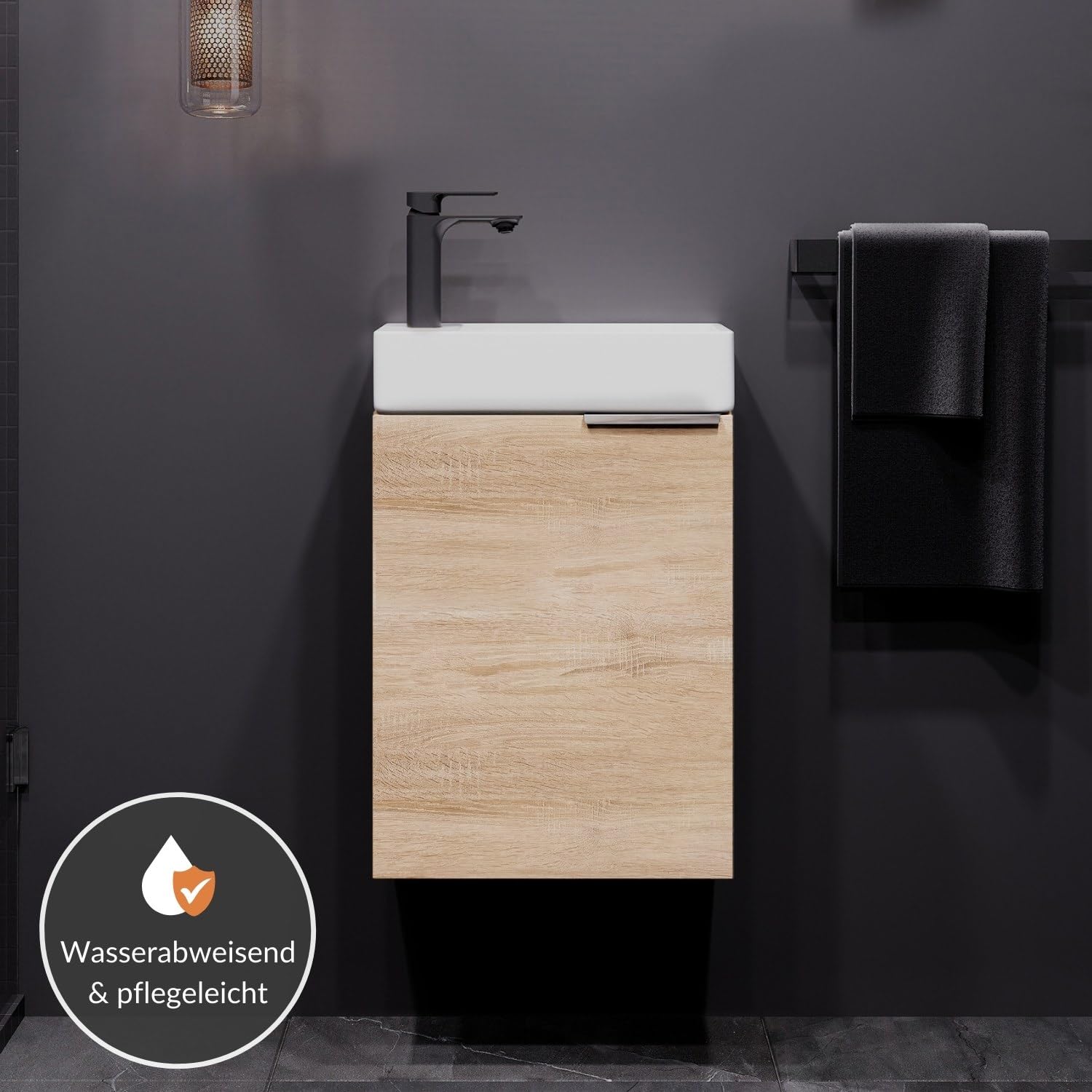 Meuble De Lavabo Design Blanc 40x55cm - Range-toilettes Pratique Avec Fermeture Douce ⭐