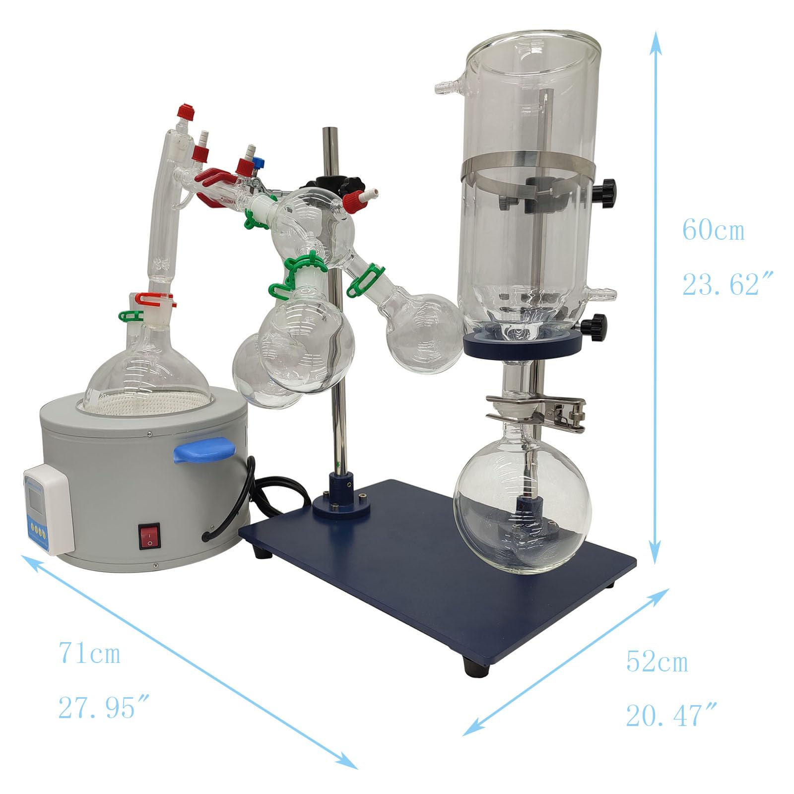 LGXEnzhuo 110V 2L Short-Range Molecular Distillation Apparatus, Vacuum Condition, Thermal Separation,LED Display, 650W Laboratory Glass Still, PID Control