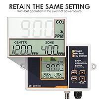 Vista 8 de Controlador de CO2 Controlador de dióxido de carbono con función automática de día y noche y relé Monitor de CO2 Sensor de CO2 NDIR