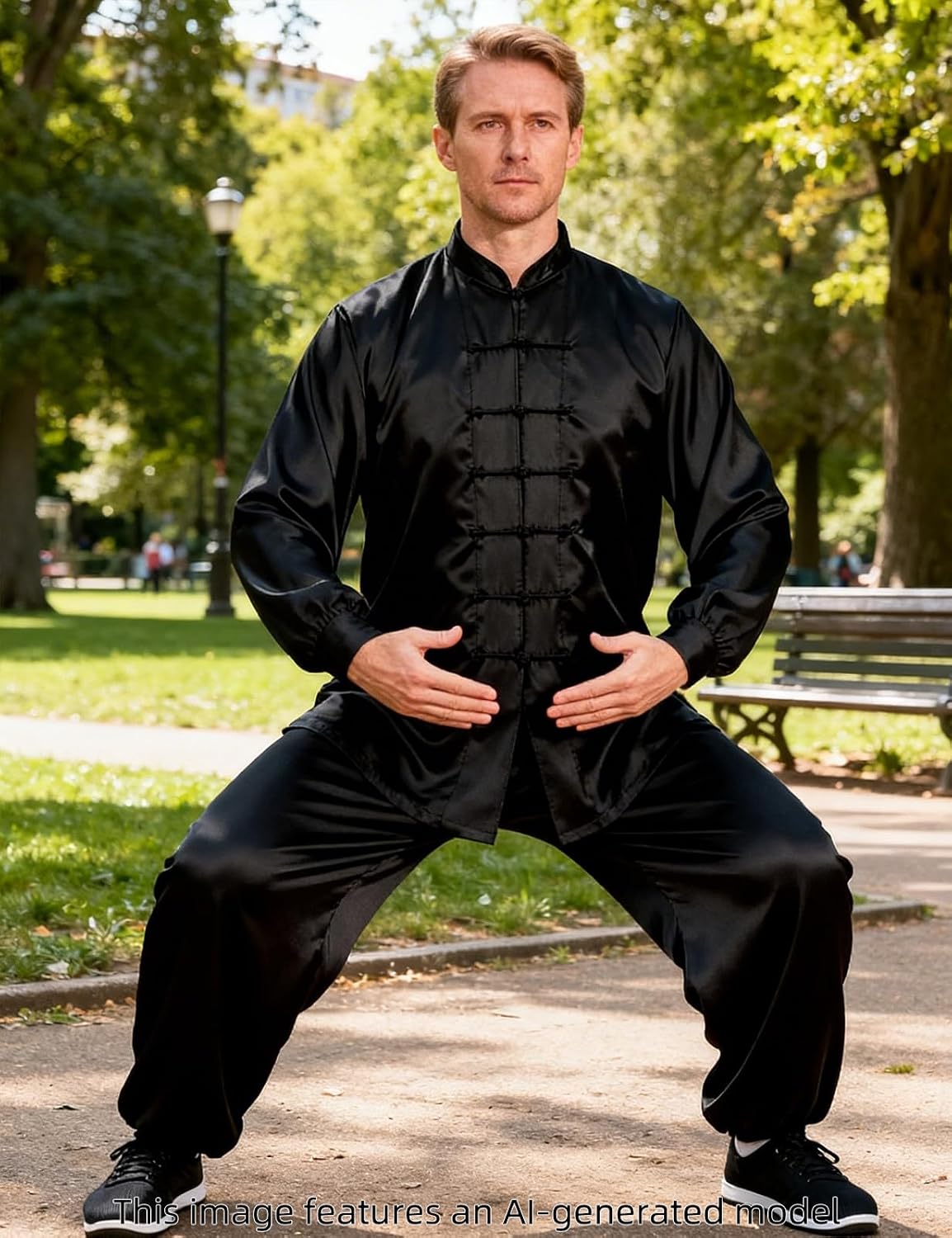 Funny World Tai Chi Clothing Kung Fu Uniform Tang Suit Men Long Sleeve Suit