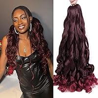 Vista 6 de Cabello rizado francés trenzado de 10 pulgadas, color 33, cabello rizado preestirado, 8 paquetes de trenzas de ganchillo para trenzas de caja