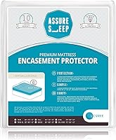 Vista 7 de L'COZEE - Funda de colchón impermeable con cremallera, protectora, transpirable, tamaño matrimonial, asegura el sueño