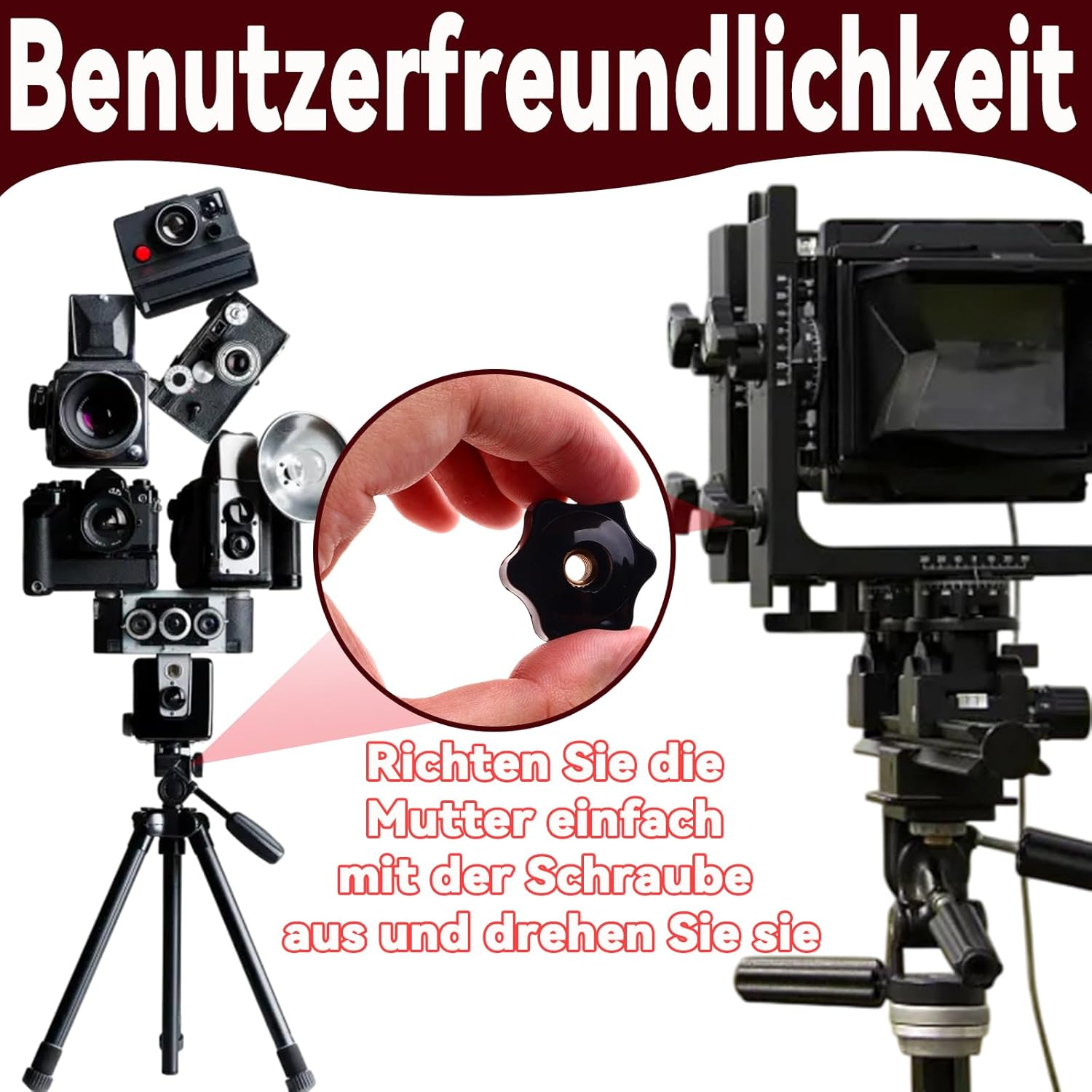 6 Star Grip Nuts M10 x 38 mm, Wing Nut Hand Tightenable with Knurling for Workshop, Industry and Agricultural Machinery