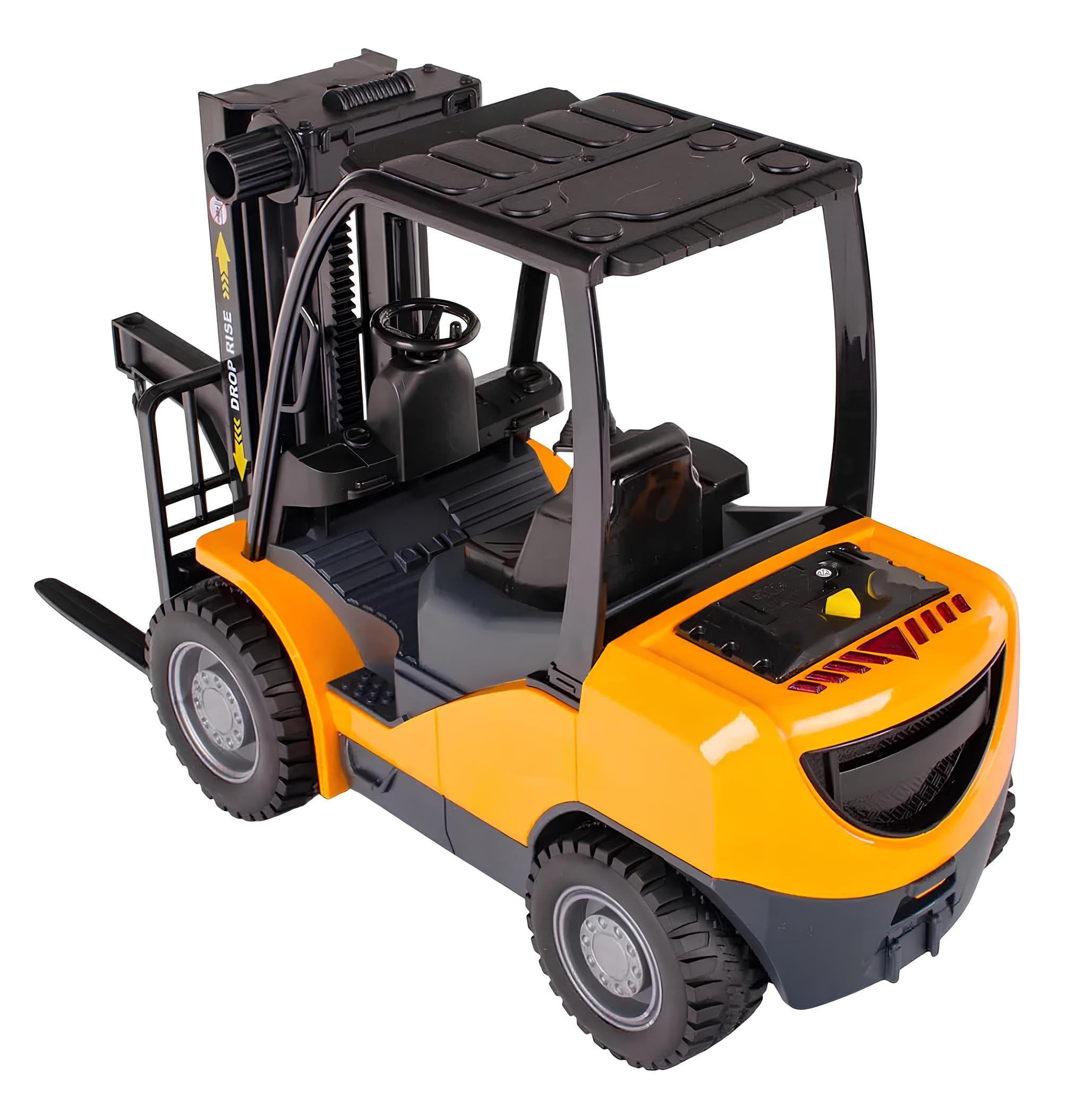 Carrello Elevatore Giocattolo con Suoni Reali Luce Movimento a Frizione Muletto Grande cm 25 Forklift con Gancio Pedana Pallet Grande Modellino Forca Carrello a Forche Porta Transpallet Porta Pedane