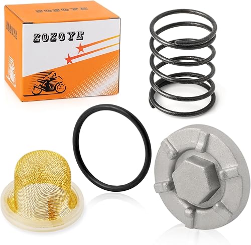Miniatura 5 de Kit de tapón de drenaje de aceite colador de aceite y junta tórica de resorte para YAMAHA Raptor Warrior Big Bear Grizzly Kodiak 350 400 450 600