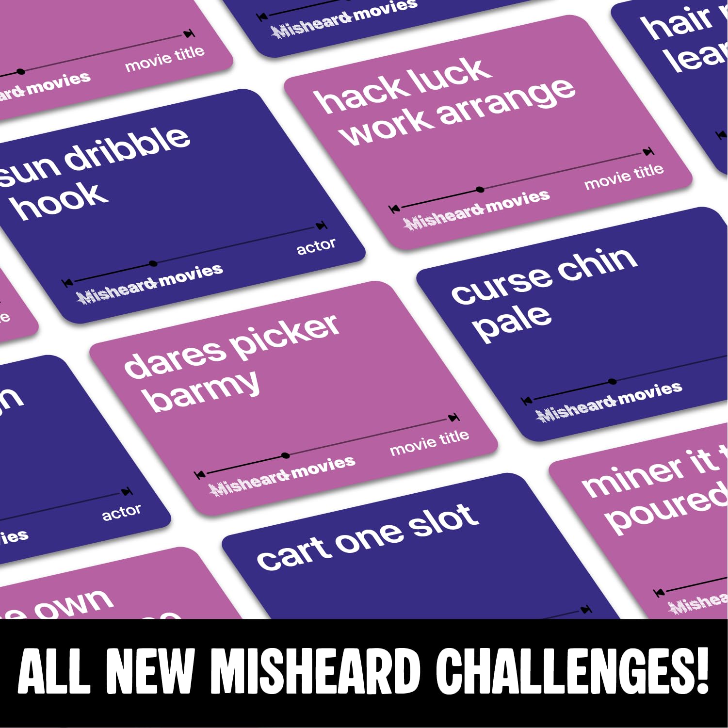 Lucky Egg Misheard Movies Expansion - Add-On Card Pack for the Misheard Music Game 100 Misheard Movie Cards, Base Game Required - Image 4