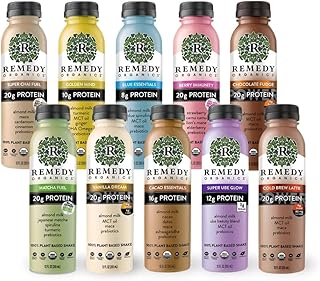 Remedy Organics Variety Assortment Case 10-Pack | Plant Based Protein Shakes, Ready to Drink | USDA Organic, Gluten Free, Dairy Free, Soy Free