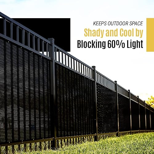 Miniatura 4 de AdirPro Lona de malla de punto resistente, 10 x 12 pies, lona negra con ojales para parques infantiles, porche, patio, patios traseros, piscinas,