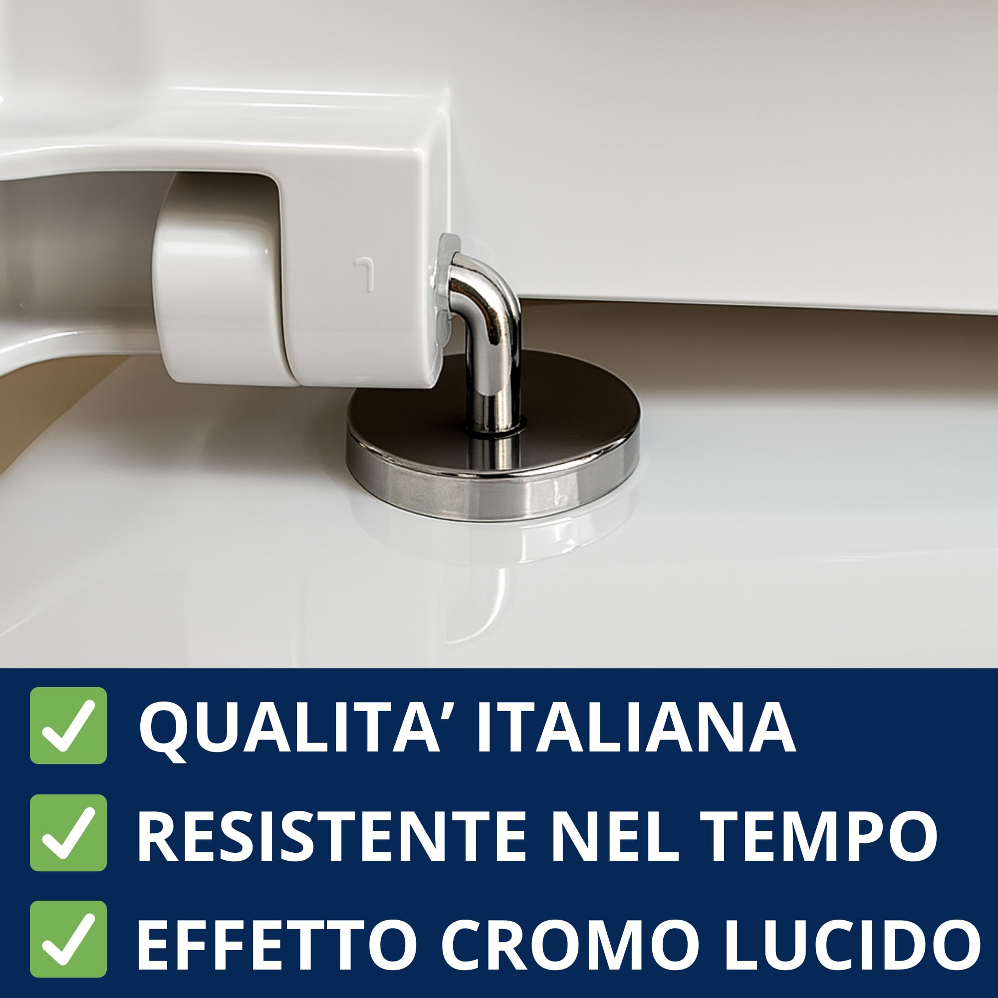 HYDRO HOME Kit 2 Cerniere Sedile WC Tavoletta WC, Regolabili in Acciaio Inox Cromo Lucido per Copriwater Termoindurente, Fissaggio dall’Alto, Ricambi Universali, Montaggio Facile, Made in Italy