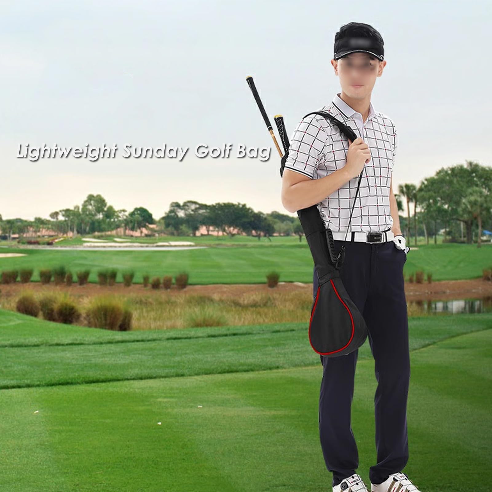 Portable Pencil Golf Bag, Foldable Dustproof Golf Club Carry Bag, Ideal for Golf Course & Travel (Size : Silver)