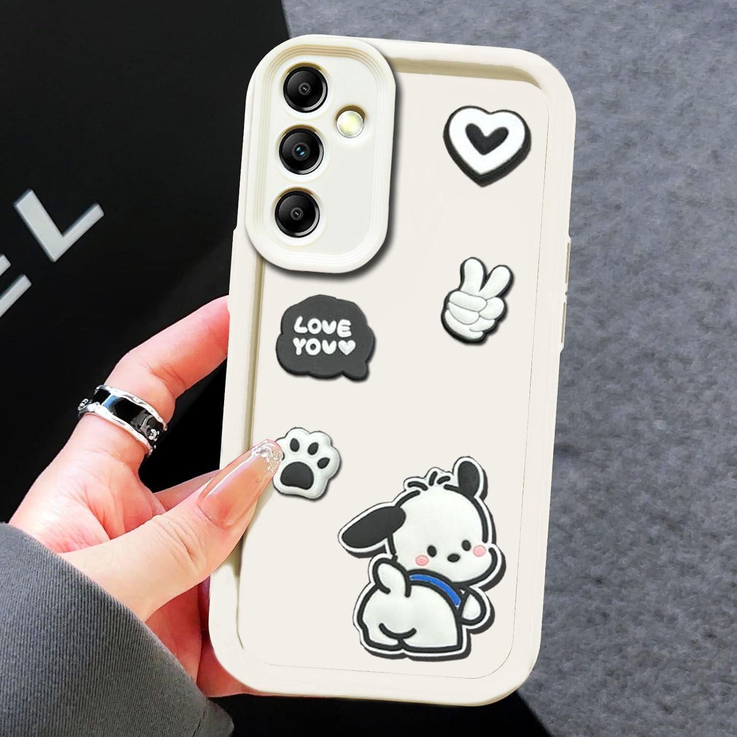 KC Back Cover for Samsung Galaxy A15 5G, 3D Cute Cartoon Characters and Puppy Shockproof Soft Bumper Silicone Case New Camera Protection (Off-White) (B0CTX5VGG6) Amazon Price History, Amazon Price Tracker