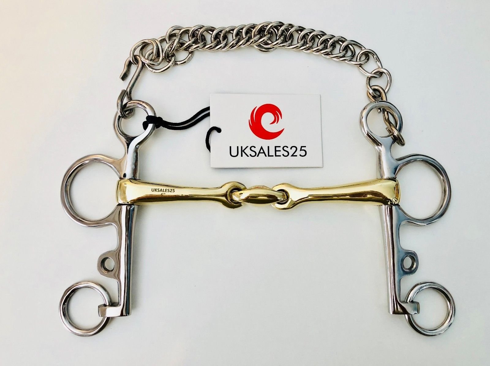 MOUTH PELHAM DOUBLE JOINTED LOZENGE HORSE BIT GERMAN SILVER & SS (5.5")