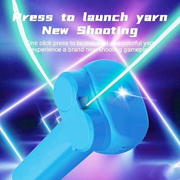 Electric String Rope Launcher Toy with 5 Fluorescent Ropes Fidget String Launcher Toys for Kids, Glow in The Dark Lasso, Rope Shooting Toy Handheld Zip String Rope Launcher