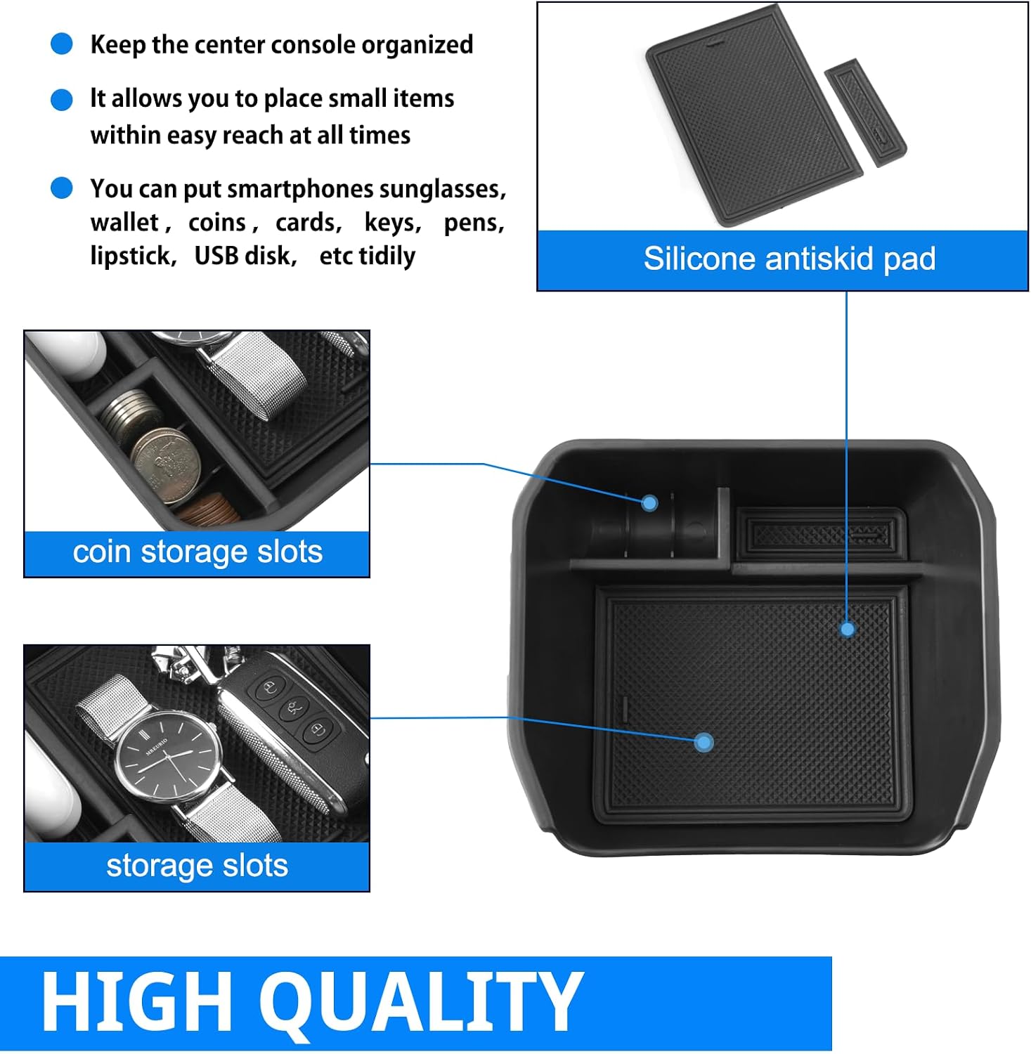 SHAOHAO for 2024 2025 Land Rover Defender Cener Console Organizer for 2020 2021 2022 2023 2024 2025 Land Rover Defender 130 110 90 Accessories Armrest Storage Box Secondary Insert Tray image 4