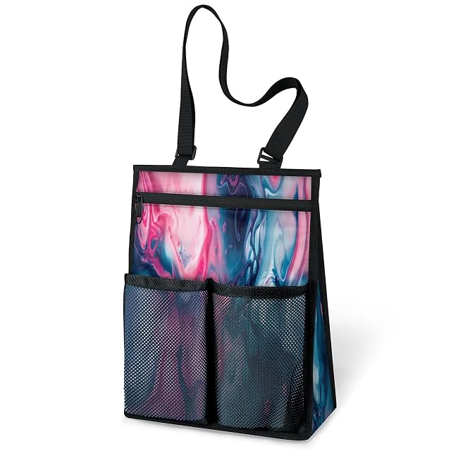 Ourtheme Art Swirls Pattern Portable Shower Bag for Travel Gym Camp Beach Tote Shower Caddy Bags Hanging Toiletry