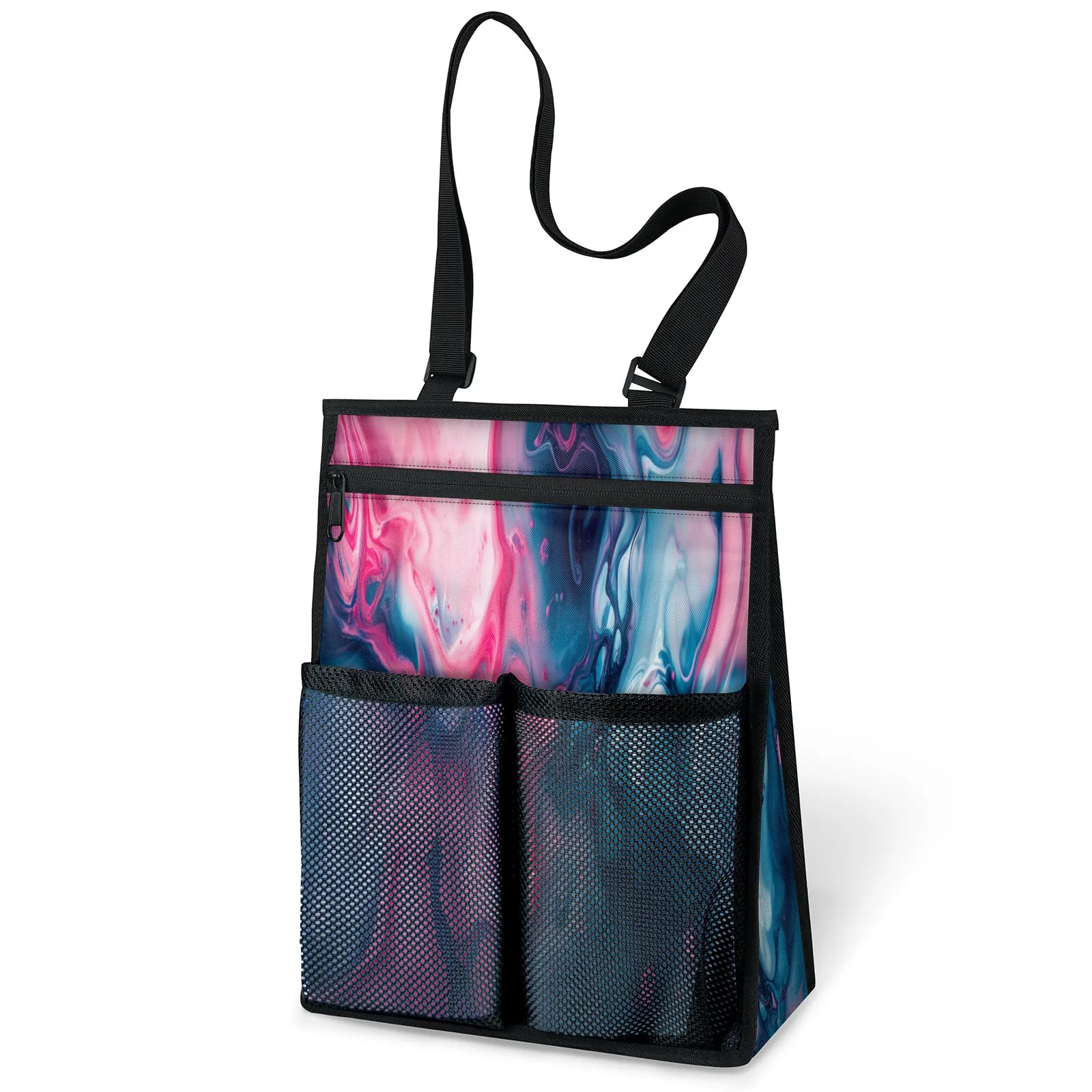Ourtheme Art Swirls Pattern Portable Shower Bag for Travel Gym Camp Beach Tote Shower Caddy Bags Hanging Toiletry