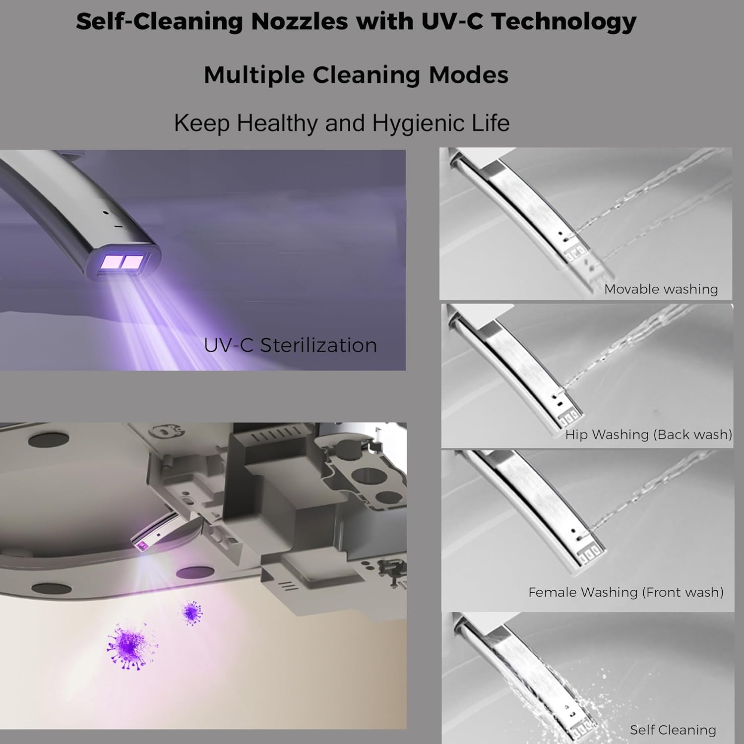 Close-up of the Starry Night Light System on the WinZo Smart Toilet