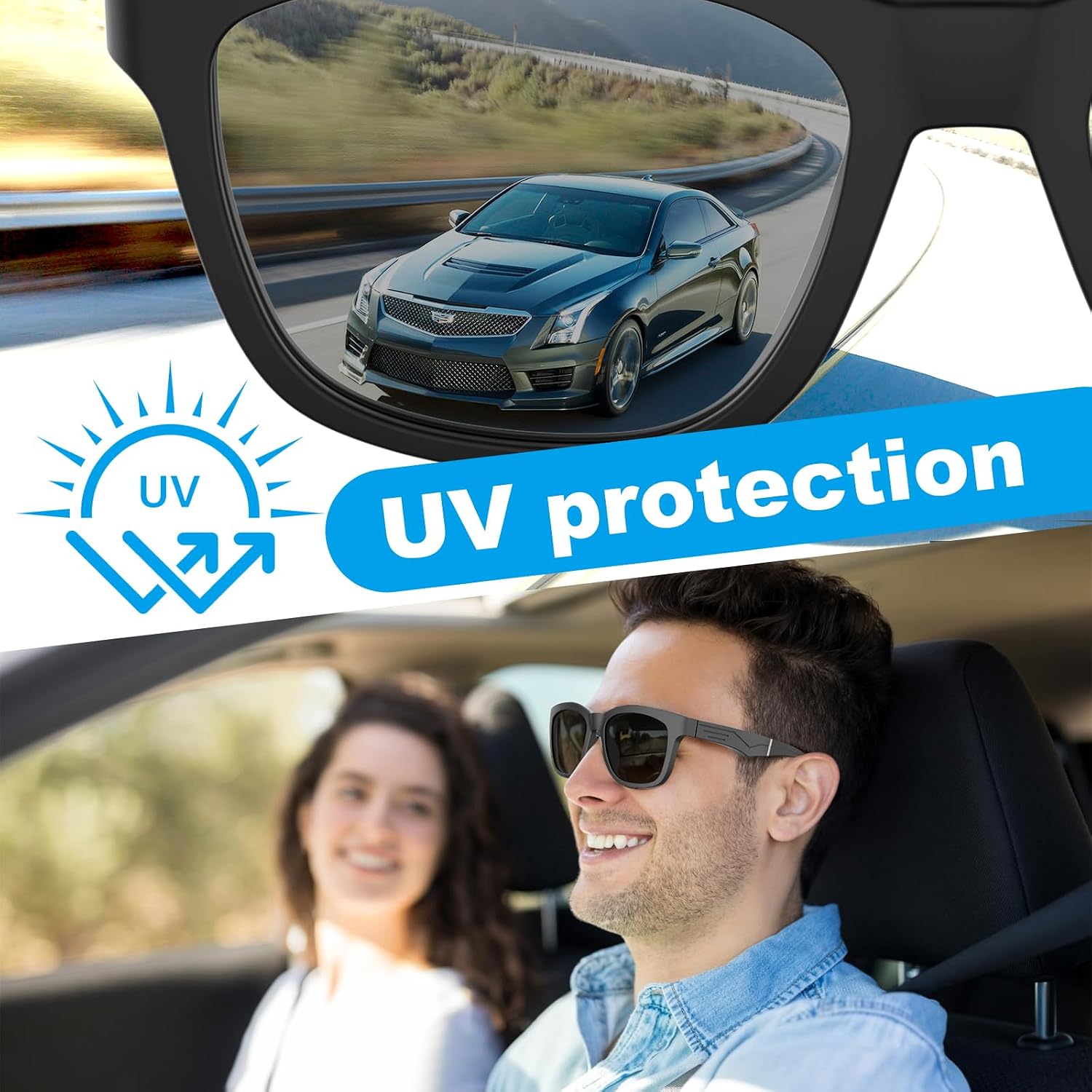 TnoxHD Smart Glasses, Bluetooth Sunglasses with Speakers, Wireless Audio Glasses for Men Women