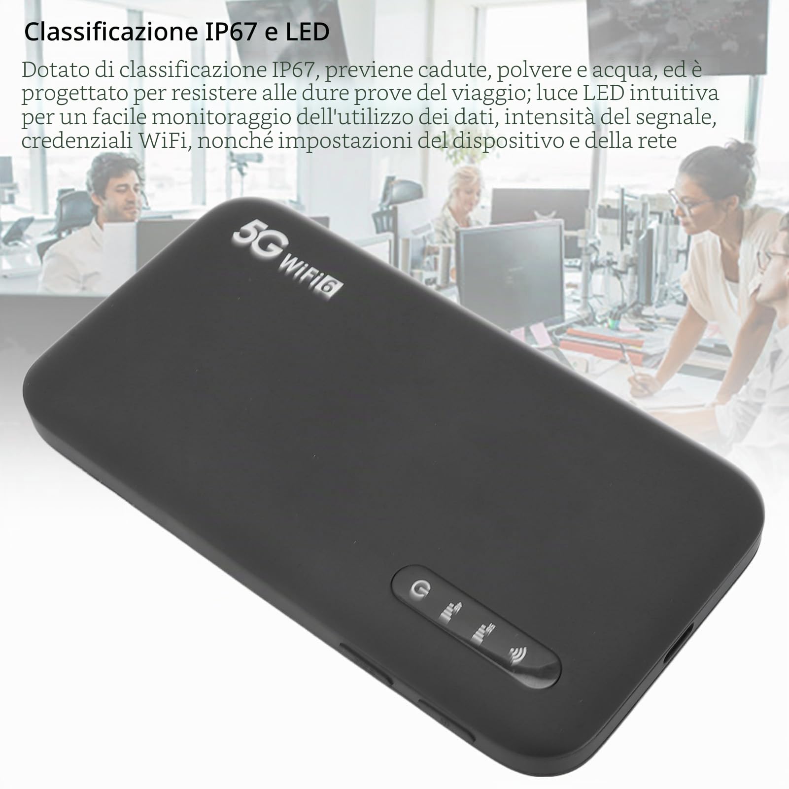 5G Mobile Hotspot WiFi 6, Router Portatile 5G con Slot per Schede SIM, Supporto a 16 Dispositivi da 6100 MAh, Dispositivi Internet Portatili per Viaggi e Utilizzo Domestico