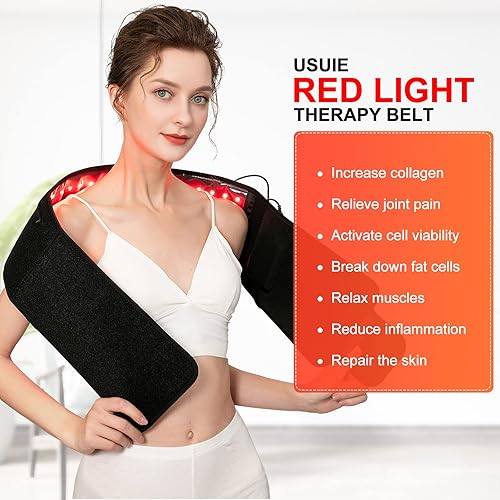 Miniatura 5 de USUIE Red Light Therapy Belt, Infrared Light Therapy Wrap Red Light Therapy Device for Body with Timer for Back Shoulder Waist Muscle Pain Relief