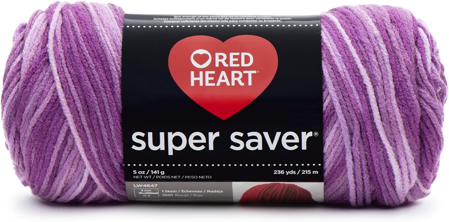 Red Heart Super Saver Economy Yarn, Purple Tones (E300.0546)