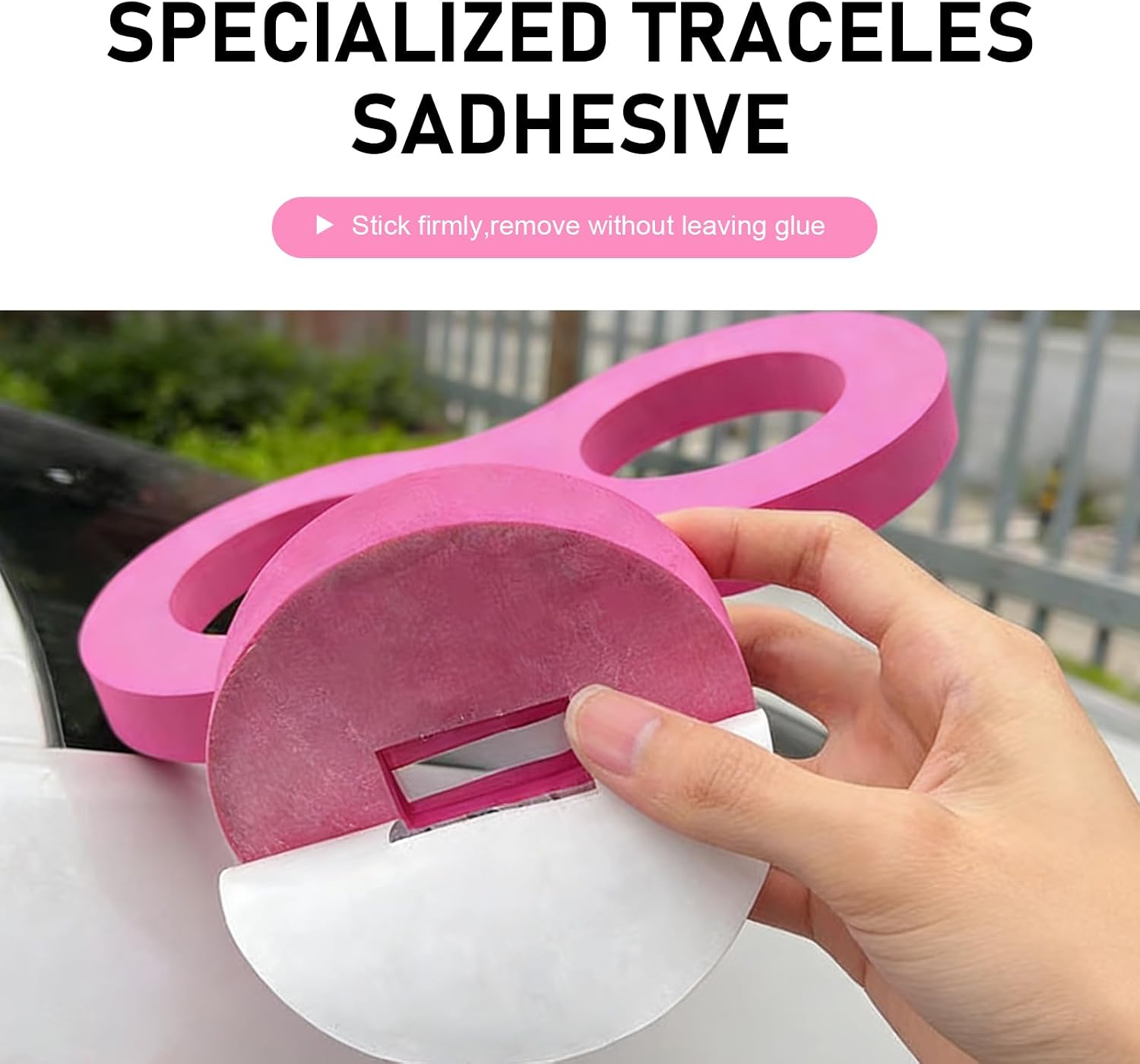 Car 3D Wind Up Key Sticker, Funny Eye-Catching Sponge Decoration for Car Back & Roof, Creative Self-Adhesive Rolling Key Exterior Sticker, Universal for Most Cars (Pink) image 5