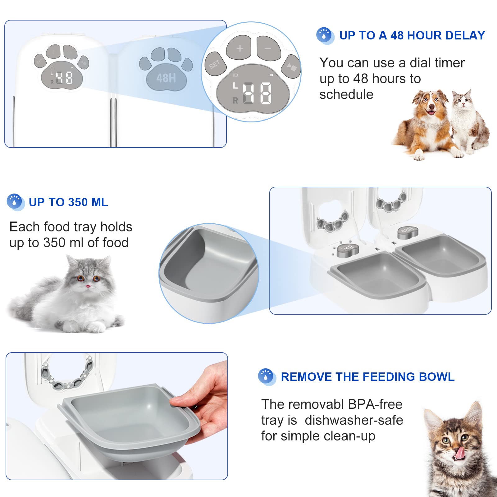 Automatische Voerbak Voor 2 Katten Wifi