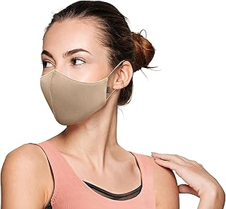 Bloch unisex adult Soft Stretch Reusable Face Mask (Pack of 3), Sand, Hat, Sand, Small-Medium US