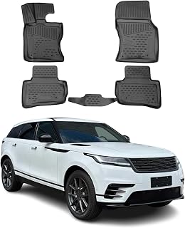 Floor Mats for Land Rover Range Rover Velar 2018-2025 Car Mats All Weather 3D Custom Fit Rubber Mat Waterproof Odorless TPE Floor Liners Laser Measured Non-Slip (Black)