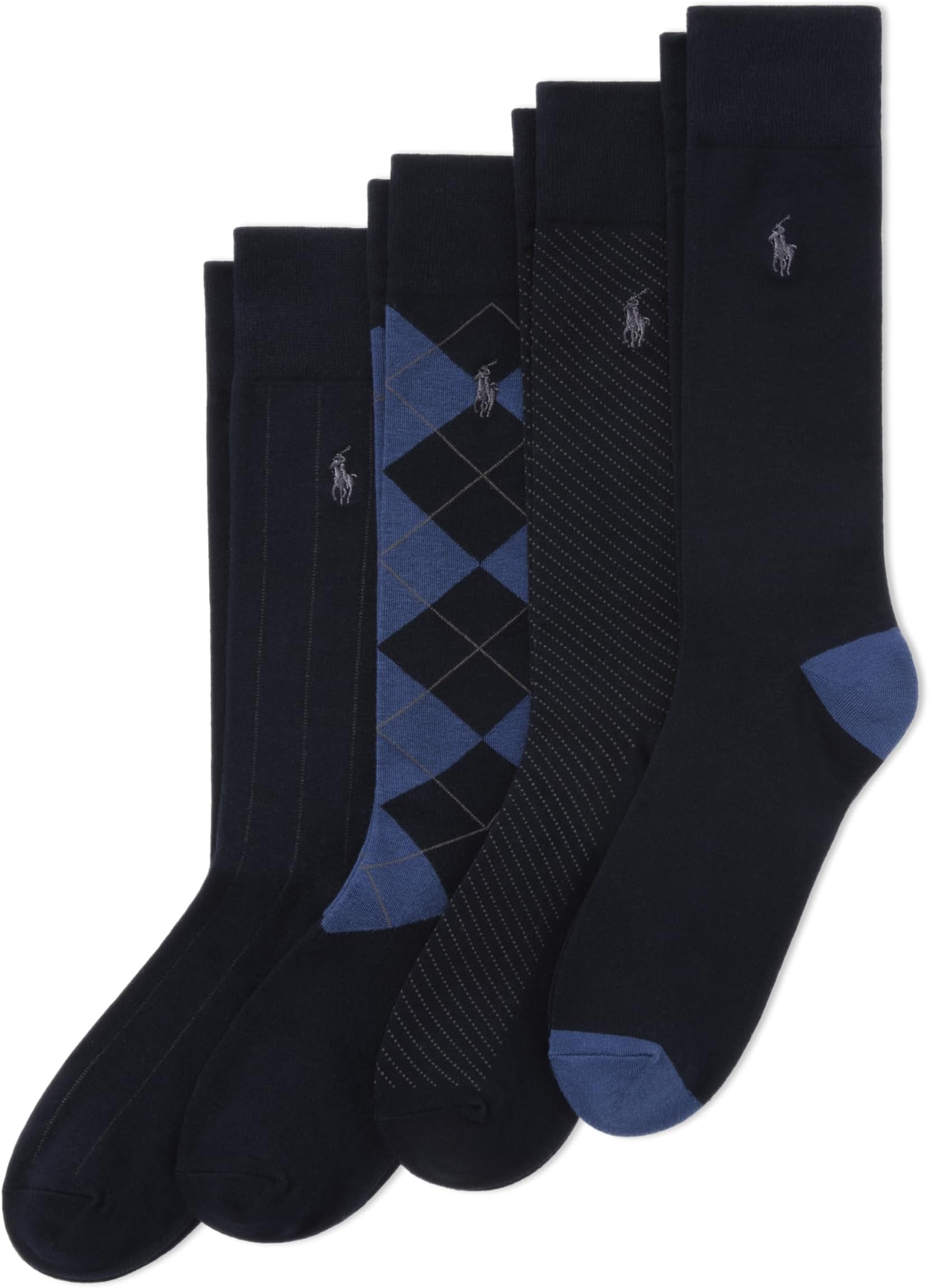 Men's Assorted Pattern Dress Crew Socks (4-Pack)