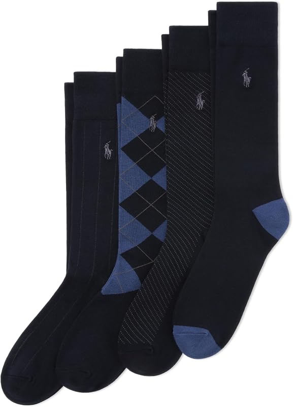 medias de vestir con estampado variado para hombre (paquete de 4)