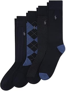 Men's Assorted Pattern Dress Crew Socks (4-Pack)