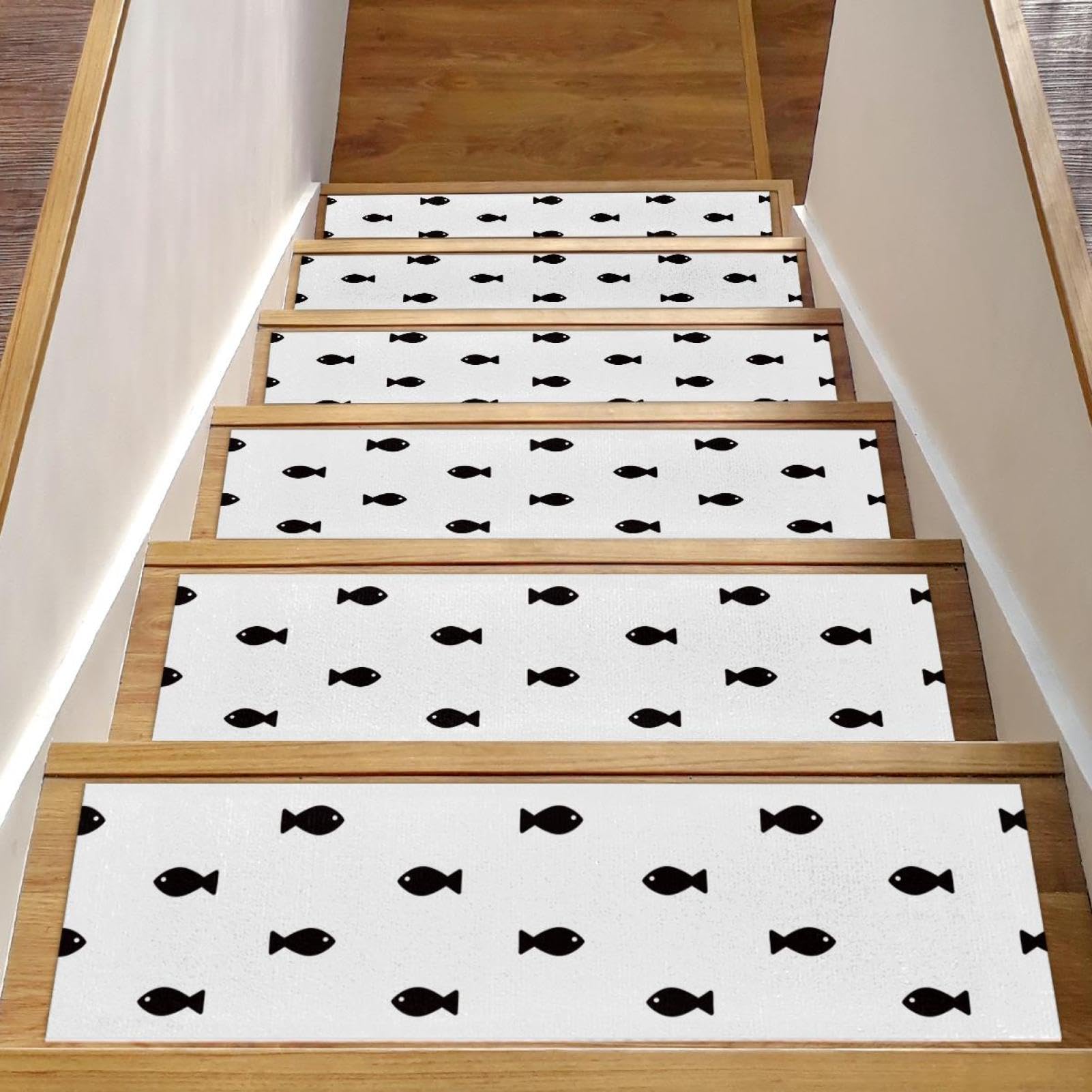 Alfombra para peldaños de escalera de 15 piezas antideslizantes y lavables
