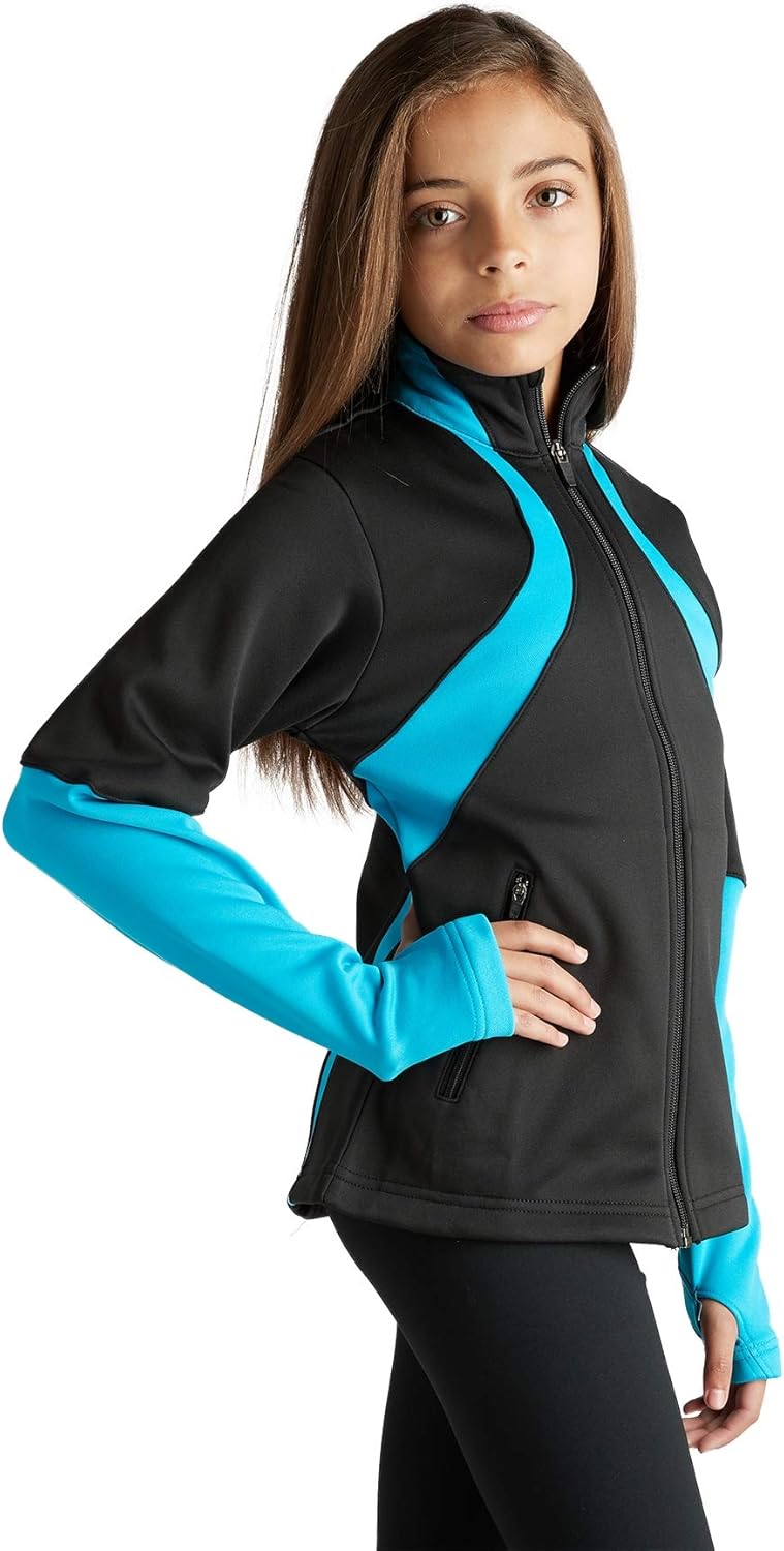 Covalent Activewear Girls Flow Warm-Up Jacket with Thumbholes and Full Zipper : Clothing, Shoes & Jewelry