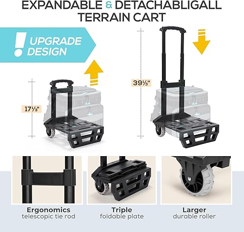 Miniatura 3 de TOURIT Hielera plegable con aislamiento a prueba de fugas para 48 latas con carrito todo terreno, accesorios mejorados y ruedas nuevas adecuadas