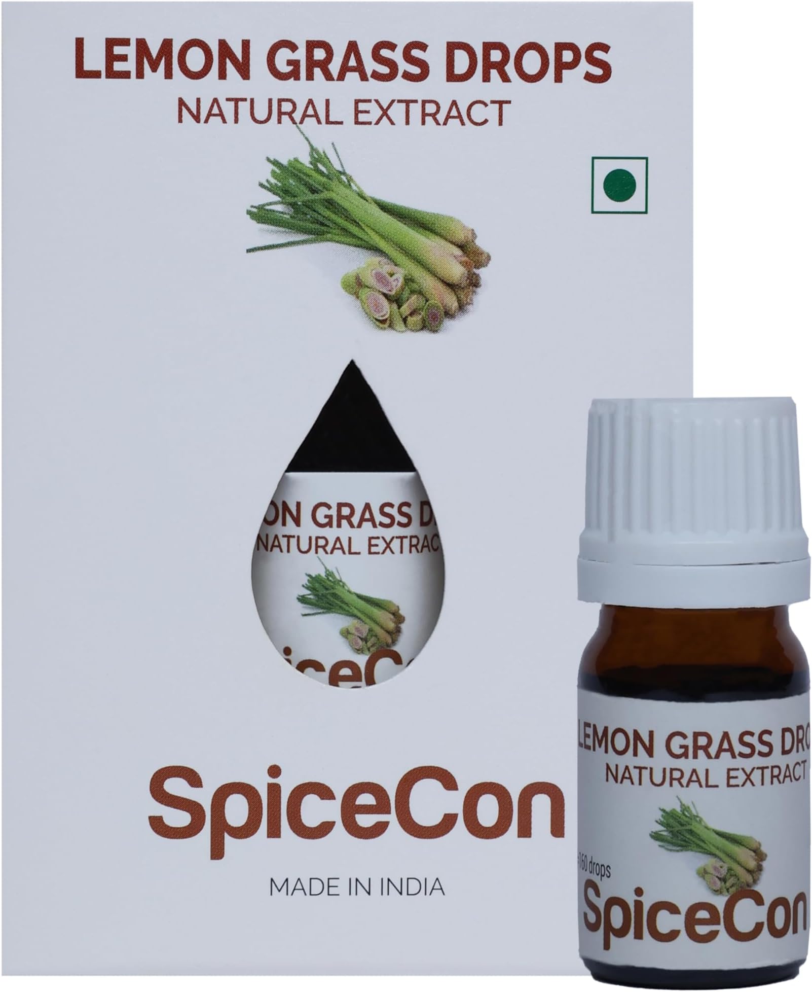 Lemon Grass Drops | Natural Extract | No Additive | No Preservative | Natural and Pure | Vegan | 5 ml (180 Drops)