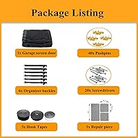 Vista 9 de Pantalla magnética para puerta de garaje de 10 x 9 pies, cortinas de pantalla manos libres, cierre de cubierta retráctil de fibra de vidrio