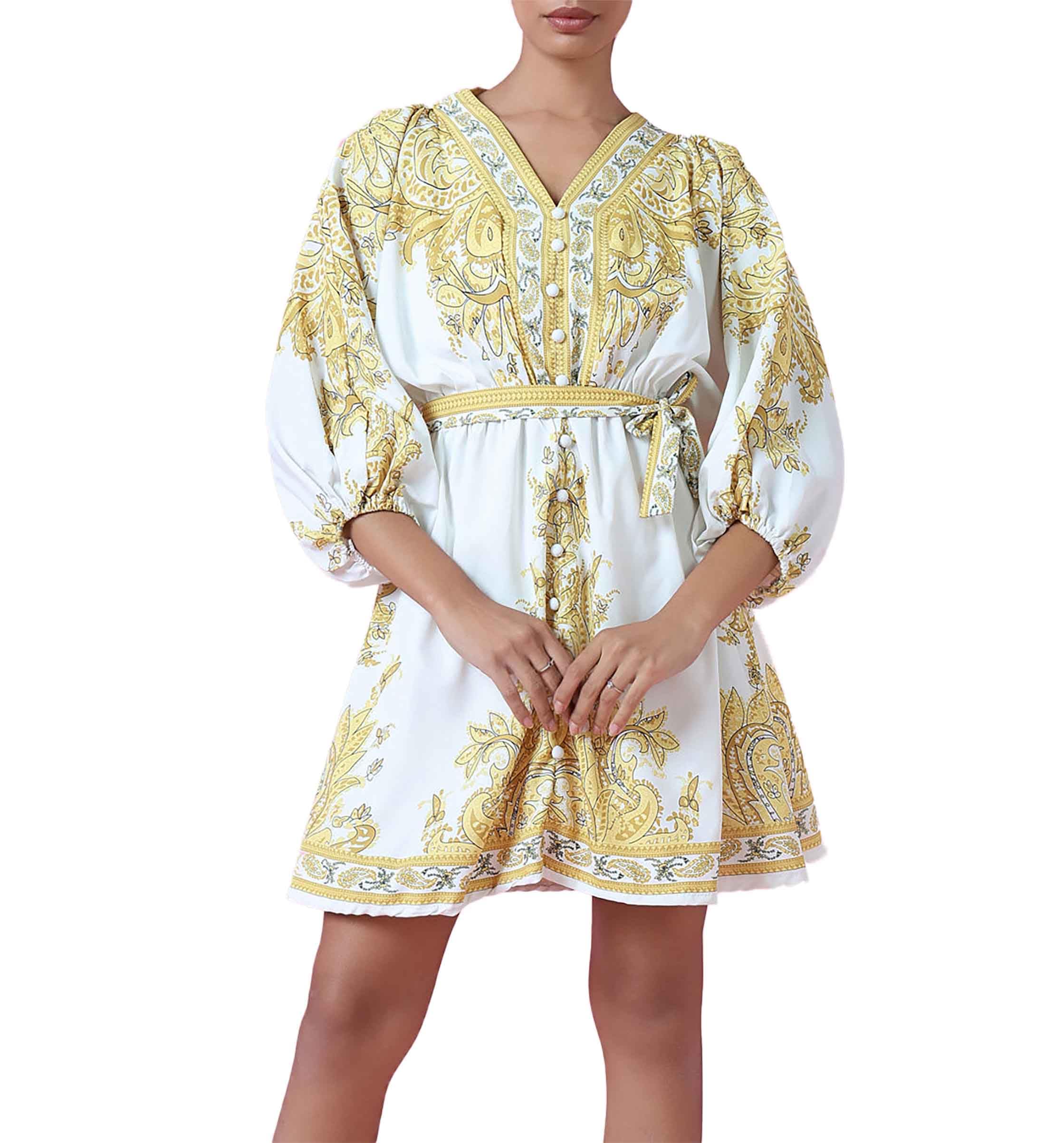 Kaftan Dresses for Women Stylish Flowy, and Comfortable Belted Dress with Elegant Design–Perfect for Summer & Casual Wear dn 3211-image-40