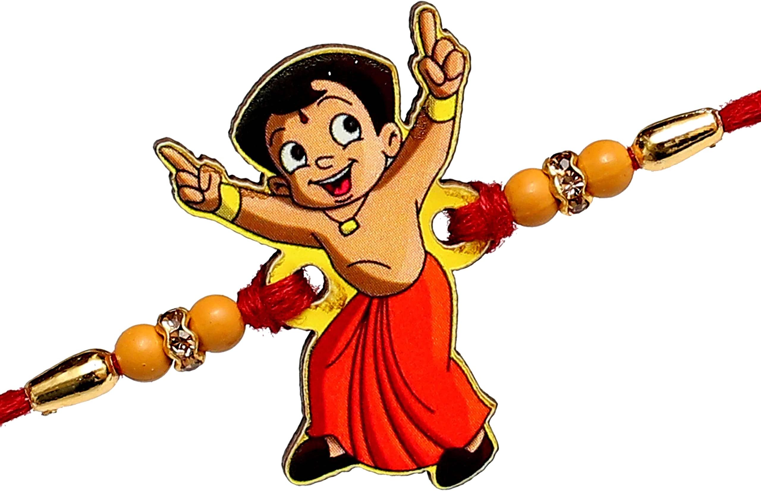 Rakhi Mela™-Wooden Chota-bhem Cartoon rakhi for chote kids Kids Rakhi(set of 1 with chocolate)