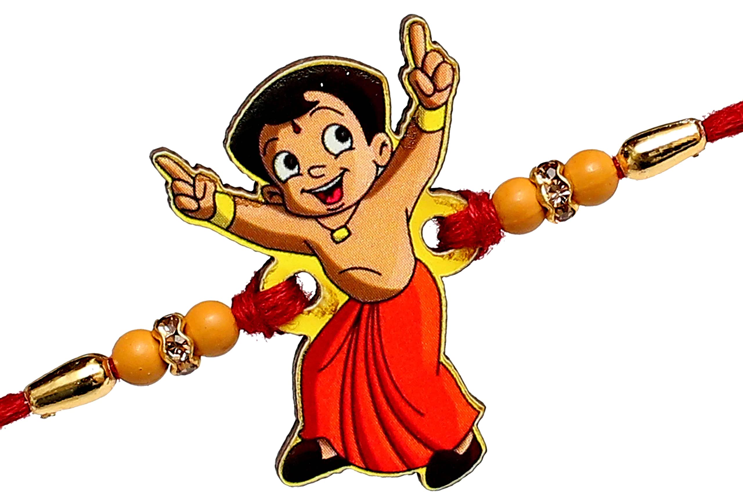 Rakhi Mela™-Wooden Chota-bhem Cartoon rakhi for chote kids Kids Rakhi(set of 1 with chocolate)