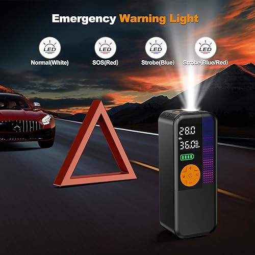 Miniatura 5 de Arrancador de salto con compresor de aire, amplificador de batería portátil de coche de 5500 A (todo a gas y diésel de 10L) con inflador automático