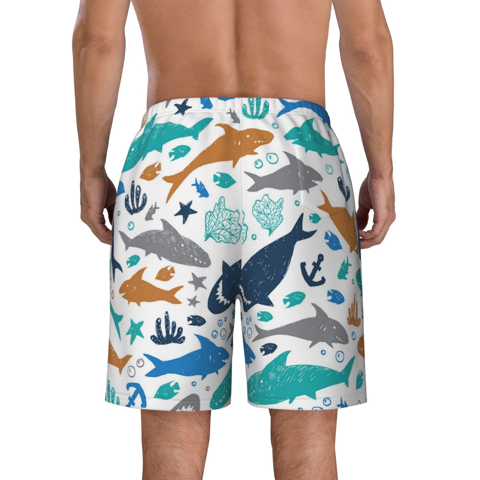 Amazon.co.jp: ビーチパンツ メンズ カラフルな かわいい サメ 海物語